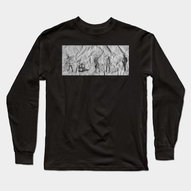 Pencil Sketch American Story Drawing Long Sleeve T-Shirt by Raimondi